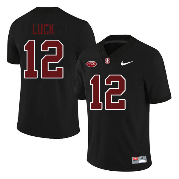 Andrew Luck Stanford Jersey,Stanford Cardinal #12 Andrew Luck Football Jersey Stitched-Black